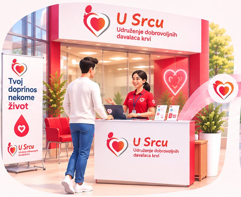 Davalac se prijavljuje na štandu udruženja U Srcu